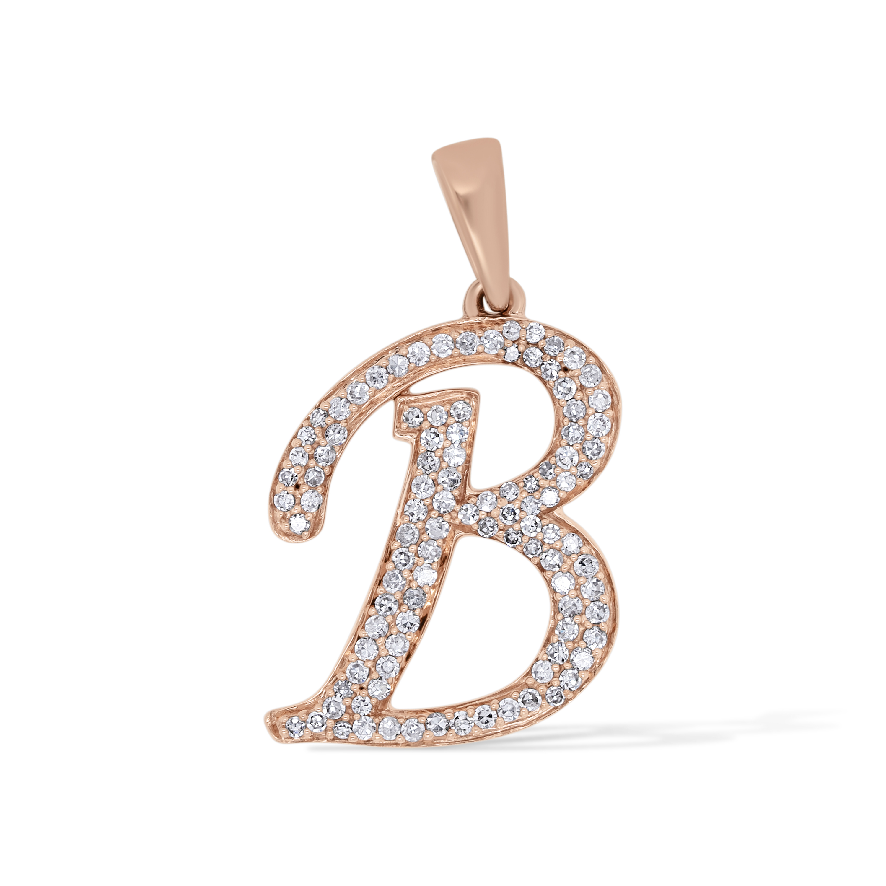 Diamond Letter B Pendant 0.25 ct. 14K Rose Gold